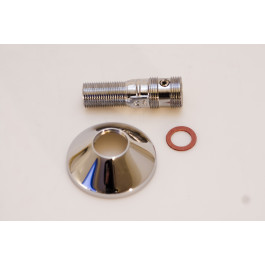 Tilslutning lige med kuglehane 1/2" x 3/4" roset