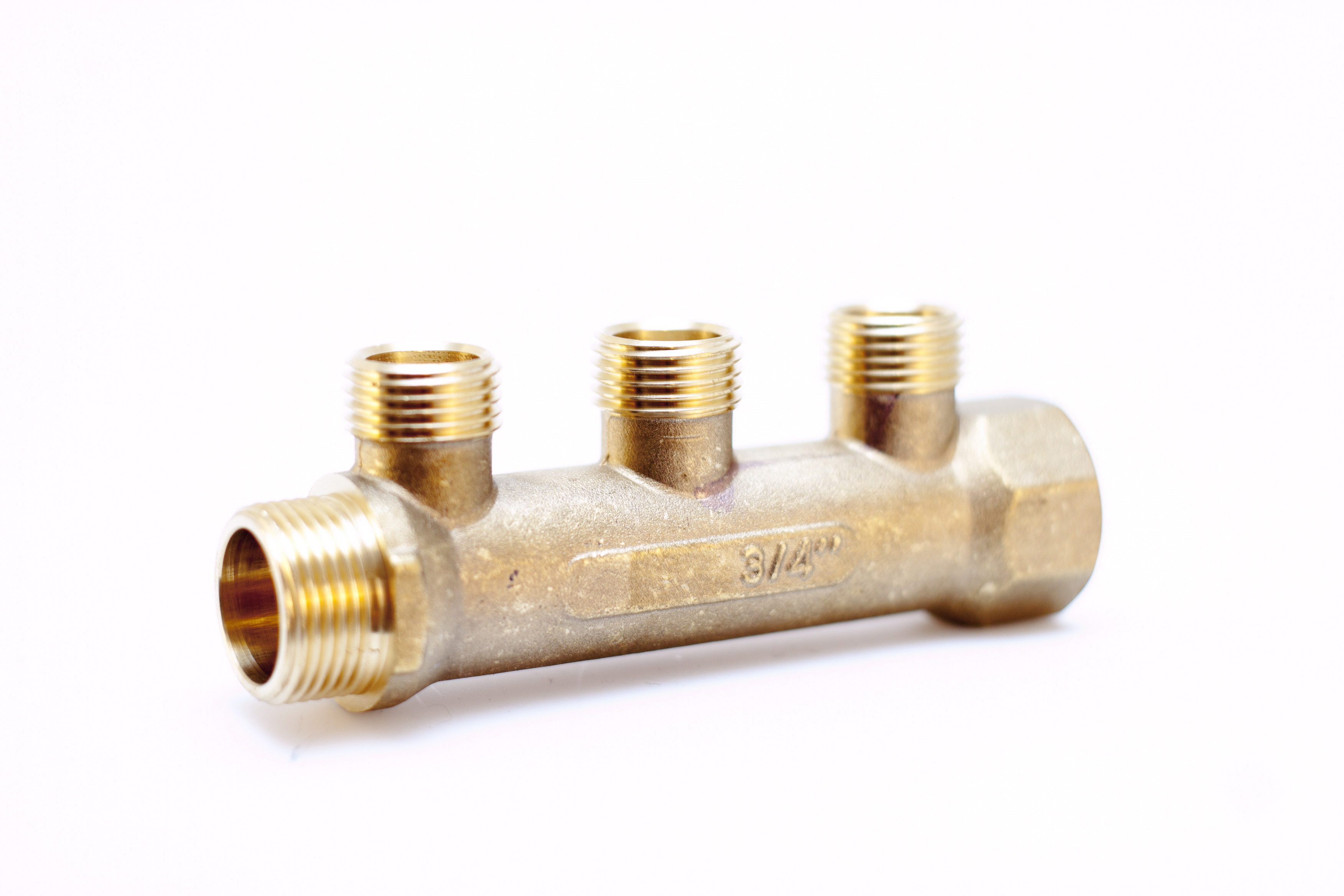 Fordelerrør 3 afg. m/fast gevind