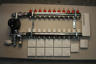Värmestyrning golv komplett system - 11 kretsar - analog