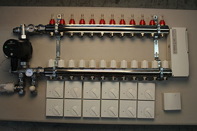 Värmestyrning golv komplett system - 12 kretsar - analog