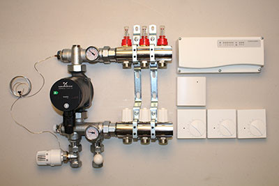 Värmestyrning golv komplett system - 3 kretsar - analog