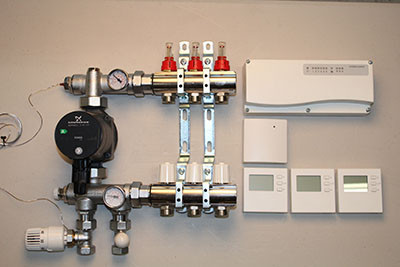 Gulvvarmestyring komplet system 3 kredse digital