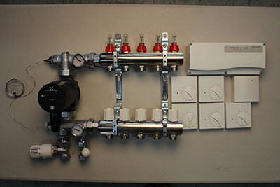 Värmestyrning golv komplett system - 5 kretsar - analog