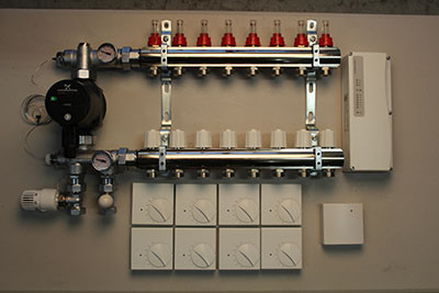 Värmestyrning golv komplett system - 8 kretsar - analog