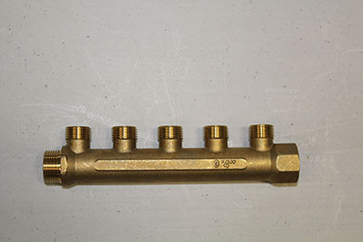 Fordelerrør 5 afg. m/fast gevind